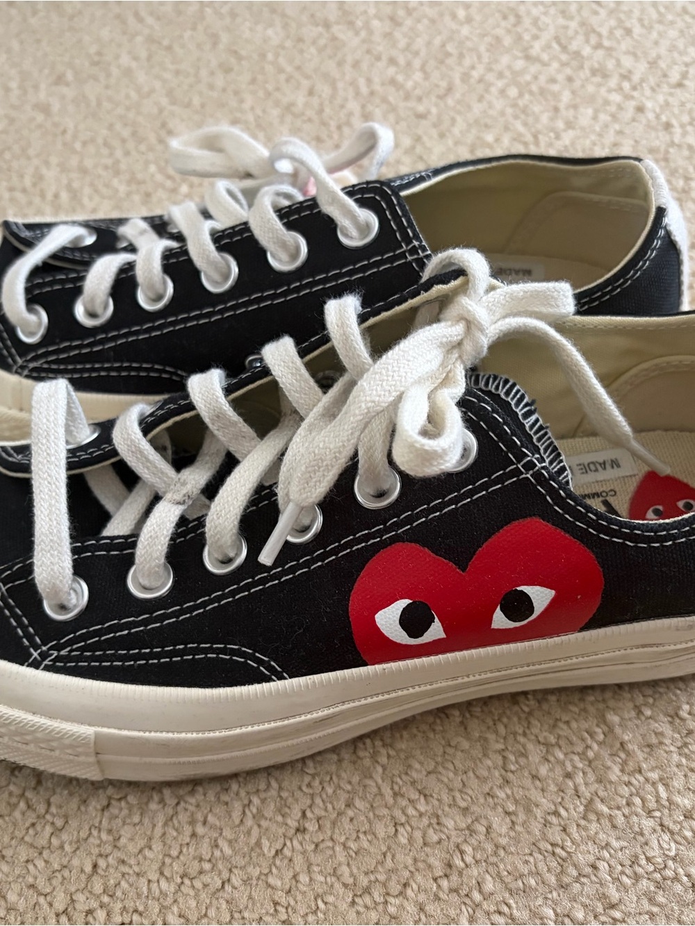 COMME des GARÇONS PLAY x Converse Chuck 70 low-top sneakers. 5.5 M US / 7.5 W US